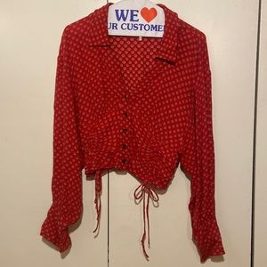 Free people long sleeve red top